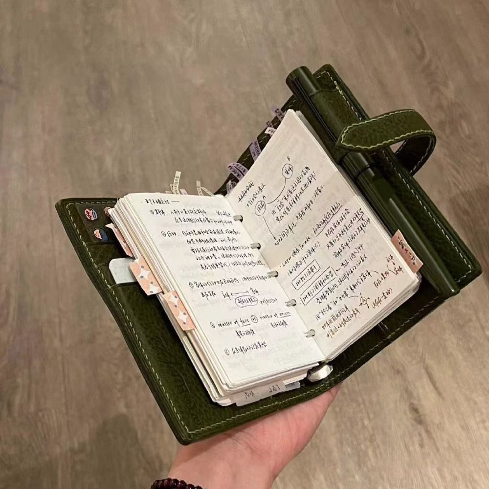 Vintage Leather Journal Notebook - Yeni M5 Yeşil Deri Defterler, Boş