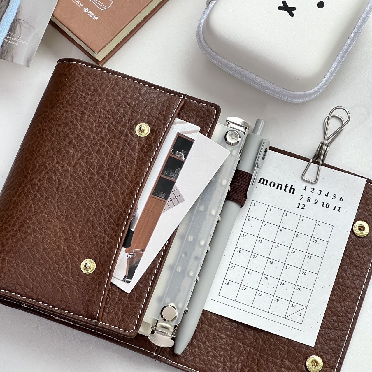 Vintage Leather Journal Notebook - A7 Üç Katlı Tek Boyut Retro