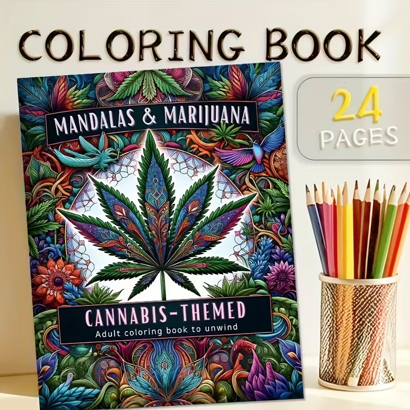 Adult Coloring Book Stress Relief - 24 Sayfa Mandala Tarzı, Boyama Kitabı,