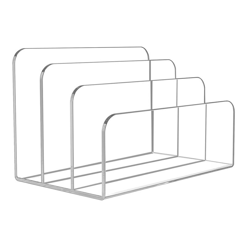Clear Acrylic Book Stand Holder - Voltvibe-3 Bölümlü Şeffaf Akrilik Dosya Tutucu,